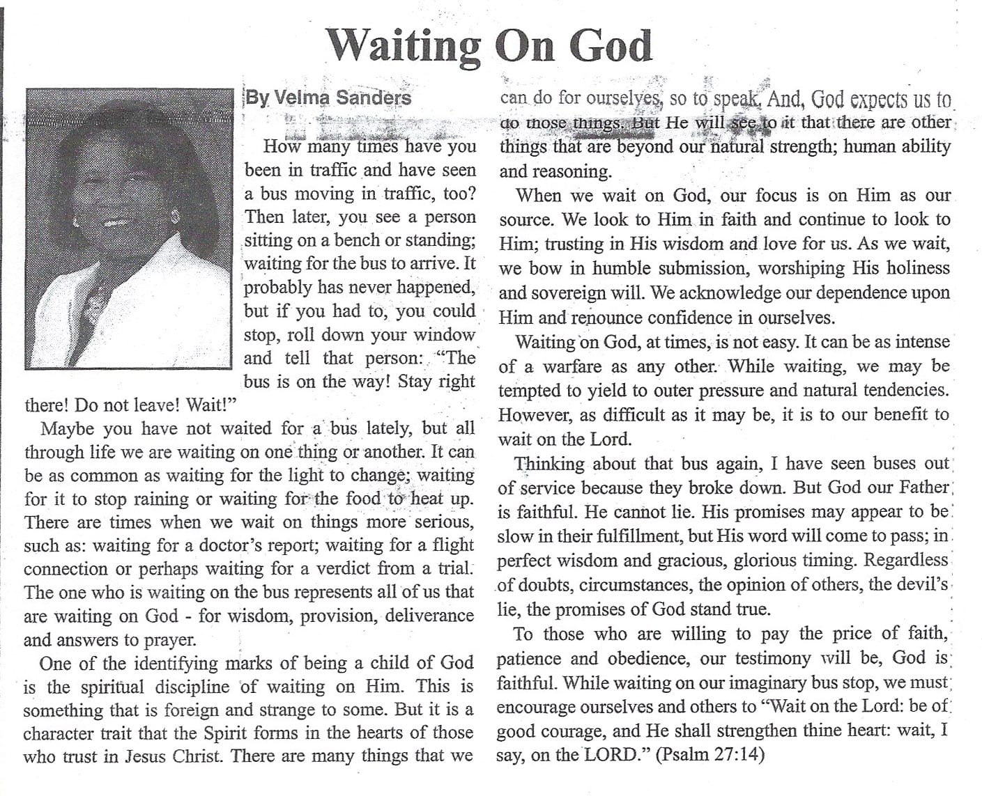 Waiting on God by Velma Jean Sanders