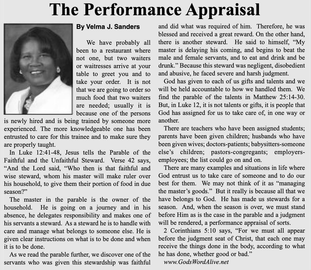 The Performance Appraisal