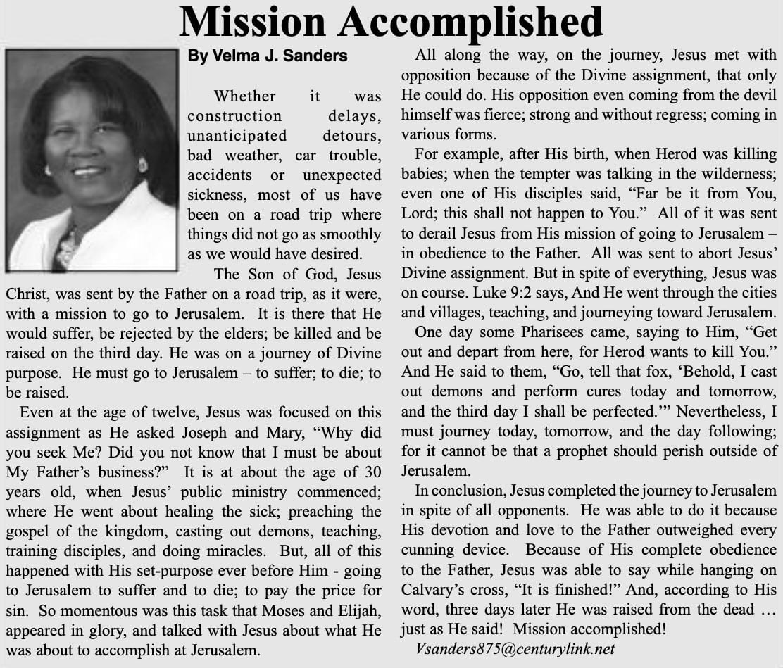 Mission Accomplished article